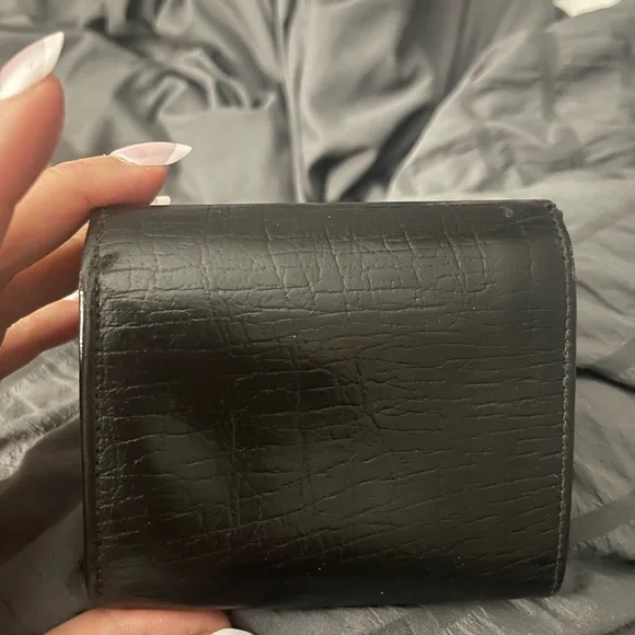 Gucci Black Leather bifold Wallet with Bamboo Accent vintage - Picture 5 of 12